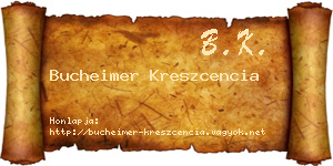 Bucheimer Kreszcencia névjegykártya